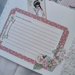 libro de comunión personalizado para niña con guirnalda a conjunto